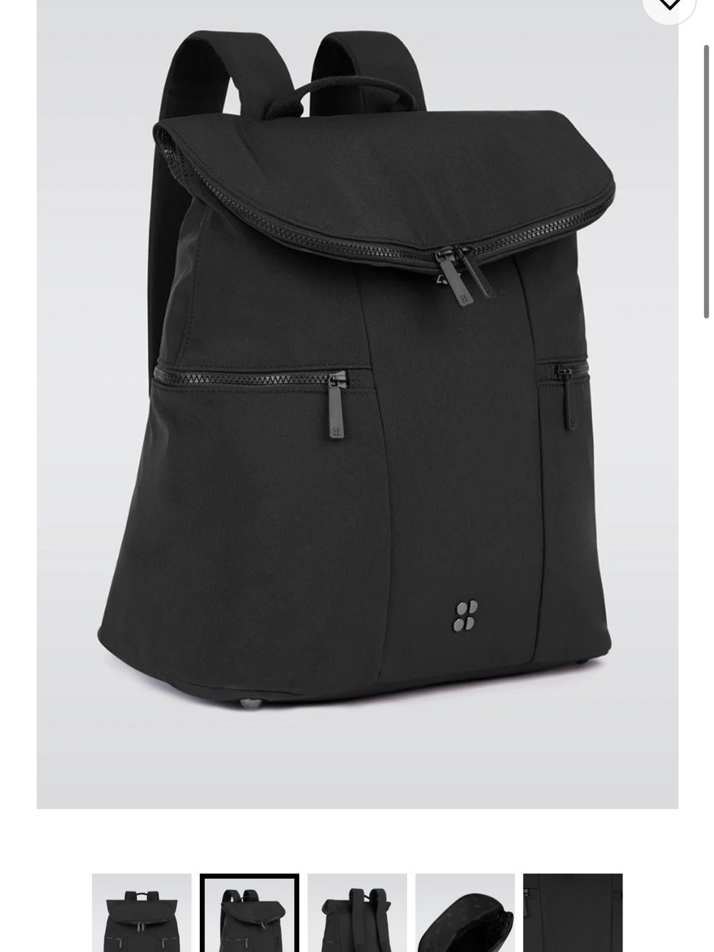 Sweaty Betty Black Zip-Front Everyday Backpack